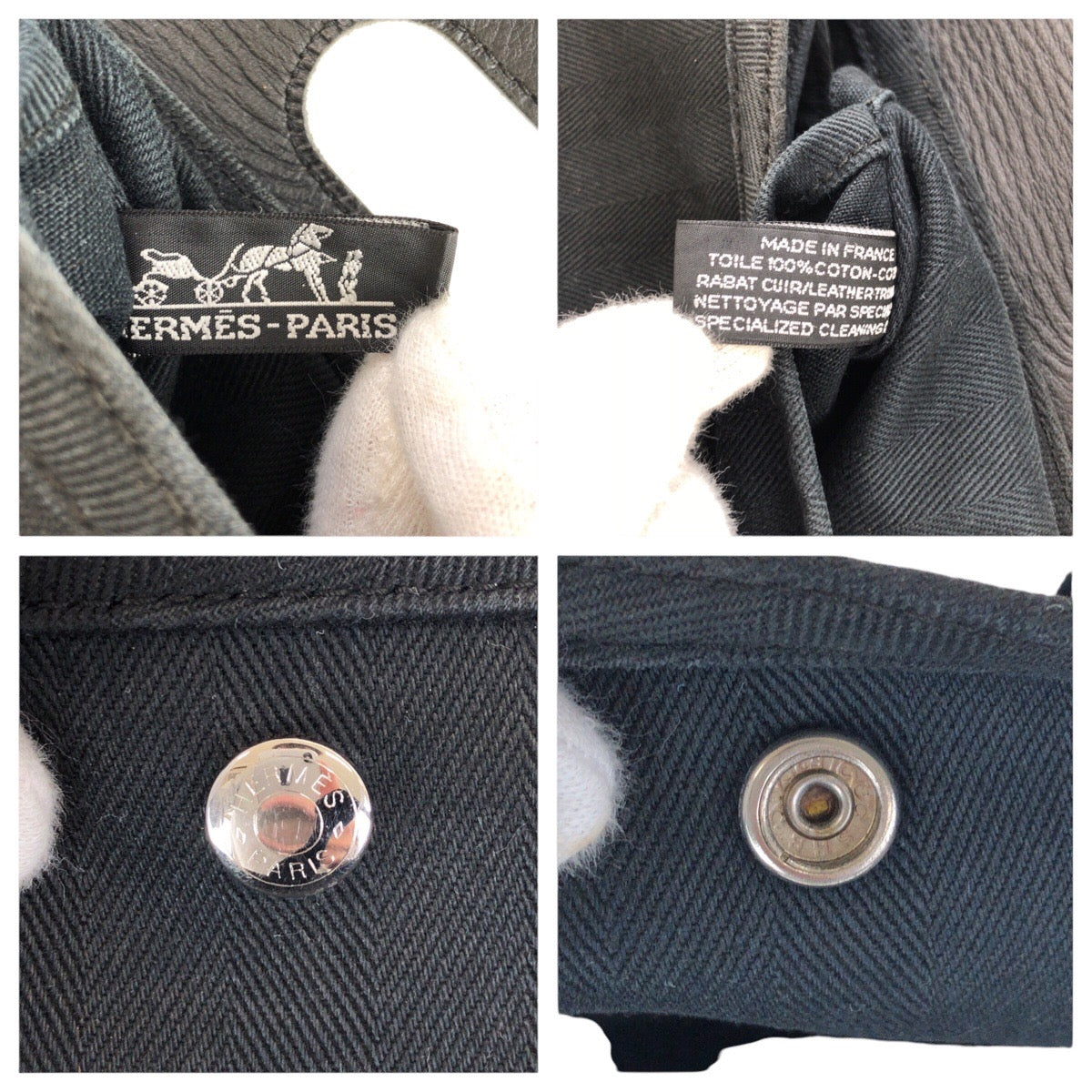 15330
HERMES エルメス ヴァルパライソ MM ブラック 黒 シルバー金具 トワルシェブロン / レザー トートバッグ ハンドバッグ 男女兼用 メンズ AB