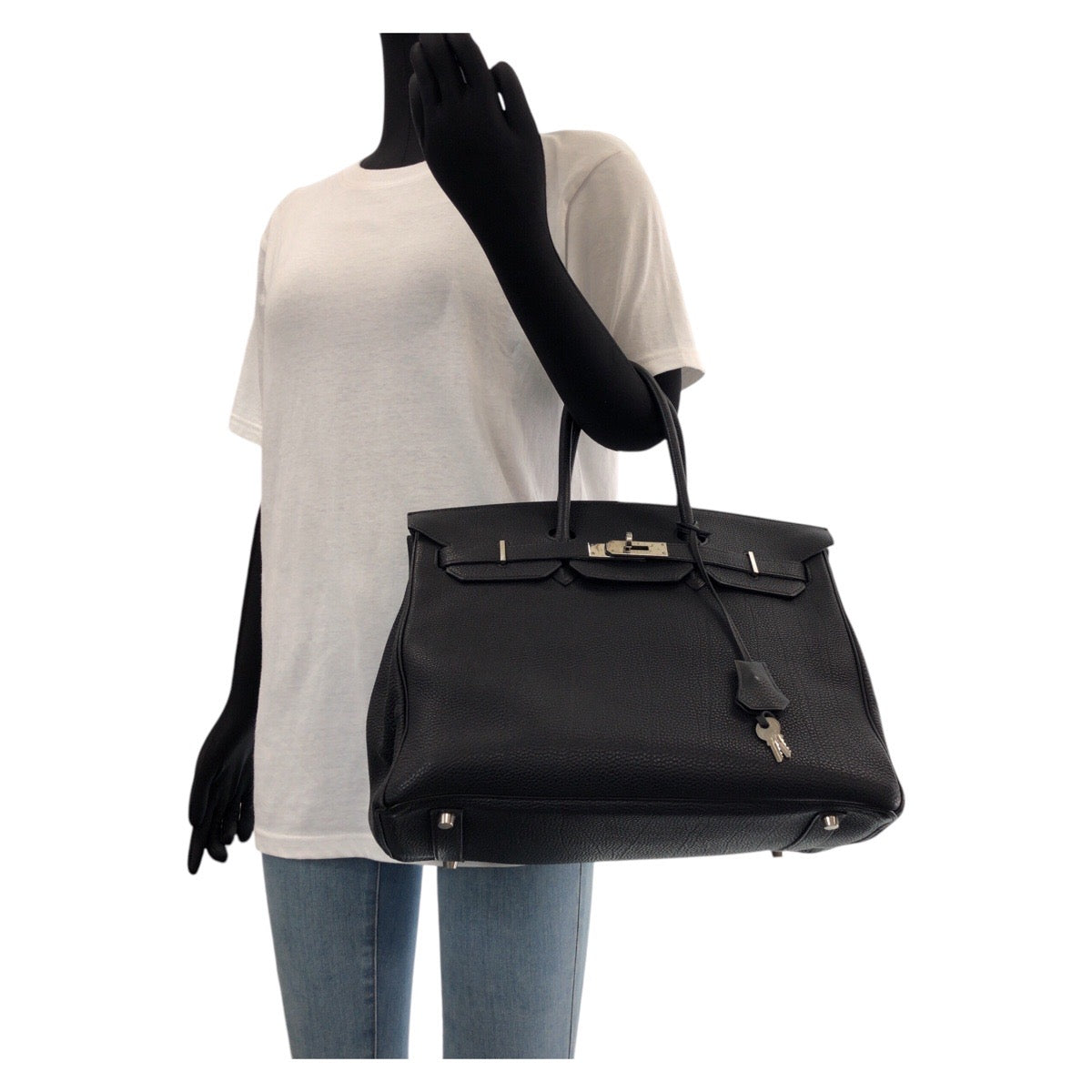 15331
HERMES エルメス バーキン 35 ブラック 黒 シルバー金具 トゴ トートバッグ ハンドバッグ 男女兼用 G刻印  レディース