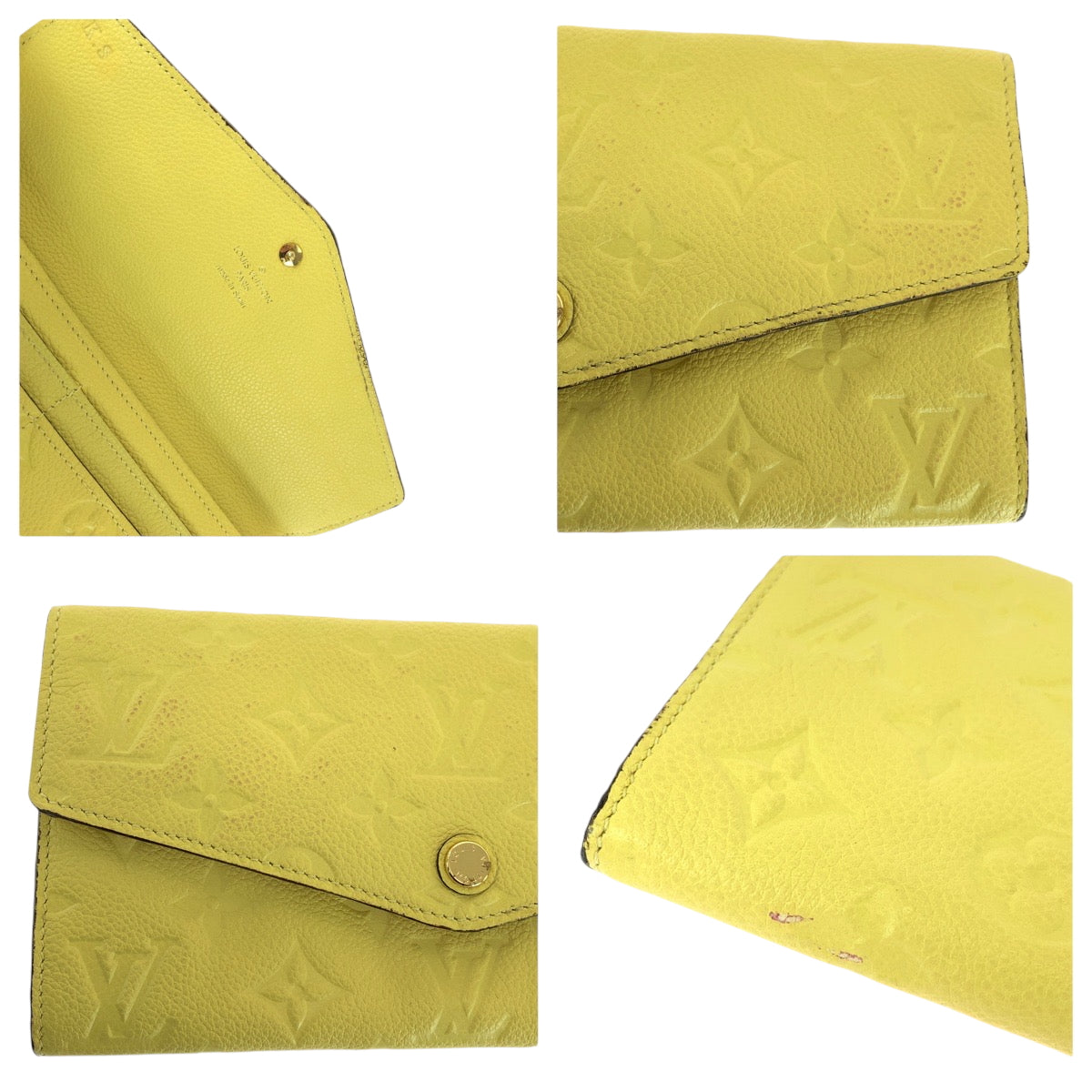 15336
LOUIS VUITTON ルイヴィトン モノグラム アンプラント ポルトフォイユ キュリユーズ イエロー ゴールド金具 レザー N60409 長財布 ロングウォレット  レディース