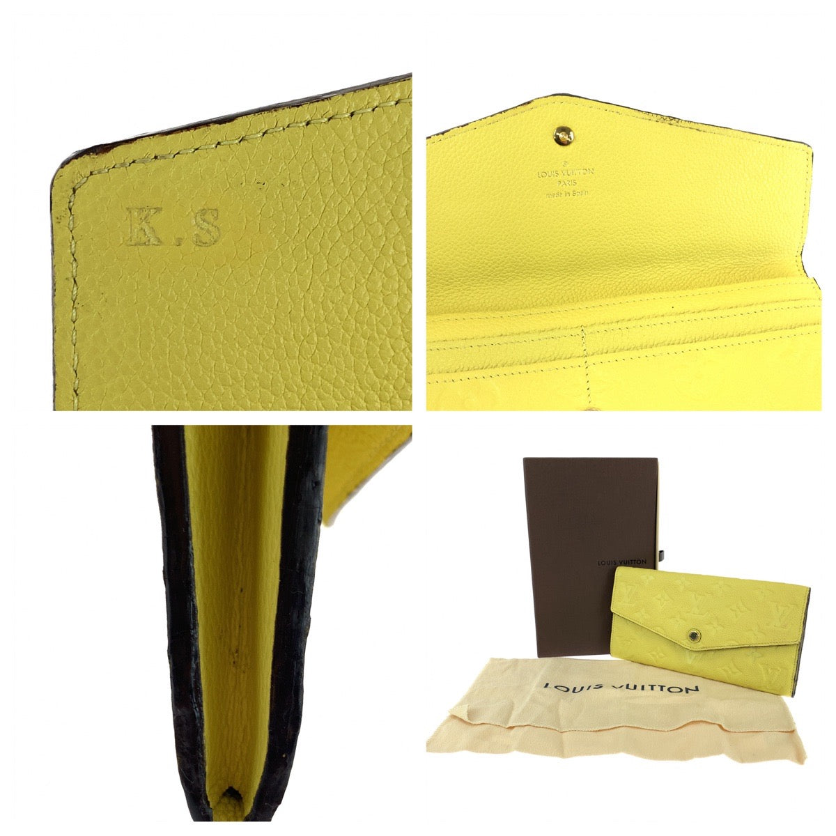 15336
LOUIS VUITTON ルイヴィトン モノグラム アンプラント ポルトフォイユ キュリユーズ イエロー ゴールド金具 レザー N60409 長財布 ロングウォレット  レディース