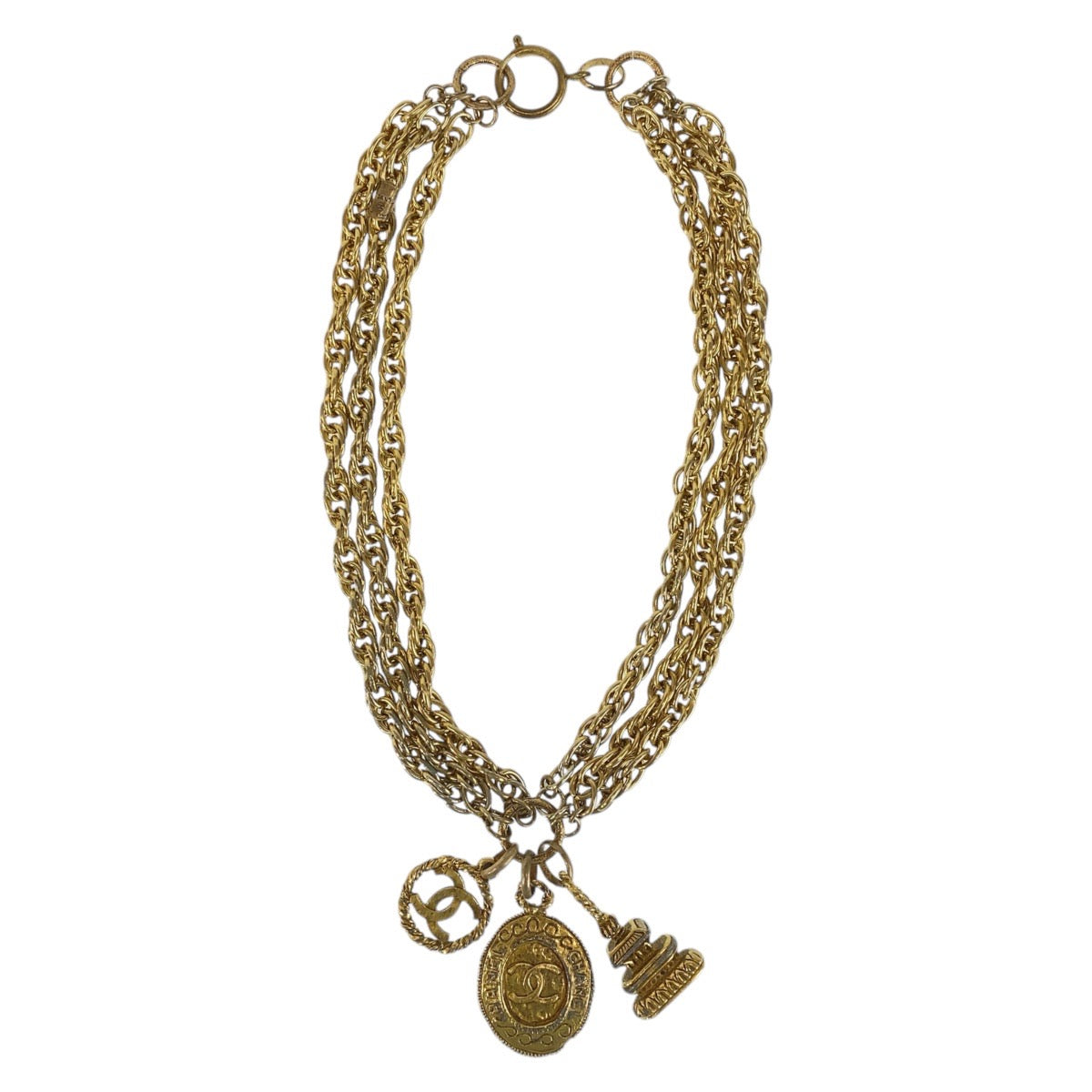 15344
CHANEL シャネル ヴィンテージ ココマーク ゴールド メッキ ネックレス  レディース