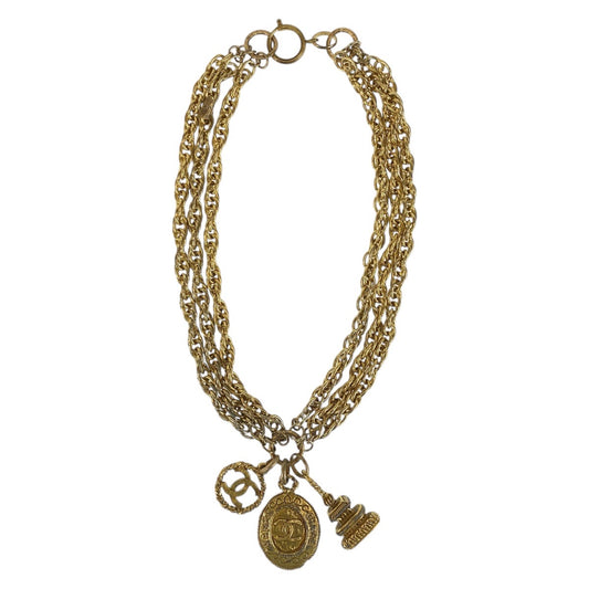 15344
CHANEL シャネル ヴィンテージ ココマーク ゴールド メッキ ネックレス  レディース