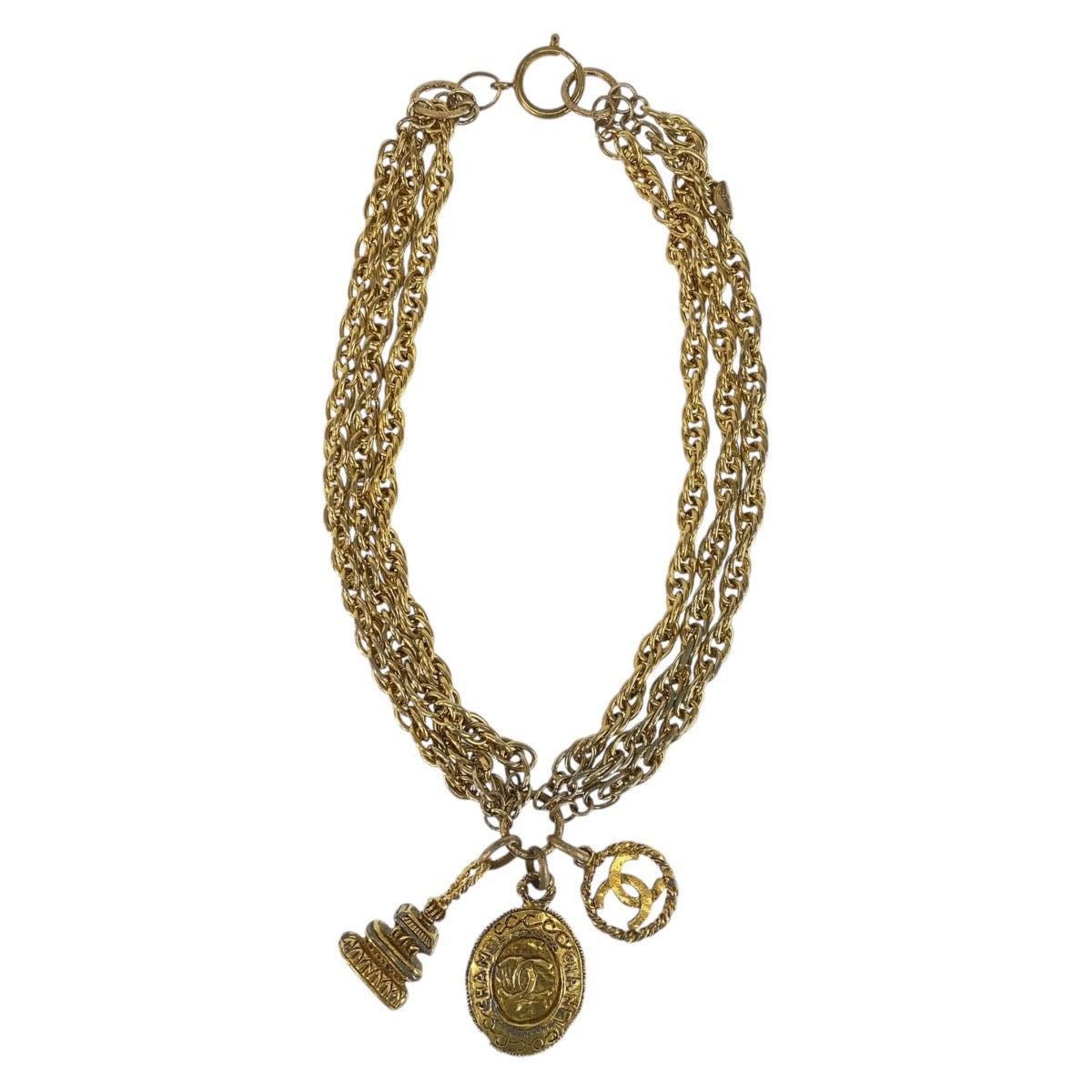 15344
CHANEL シャネル ヴィンテージ ココマーク ゴールド メッキ ネックレス  レディース