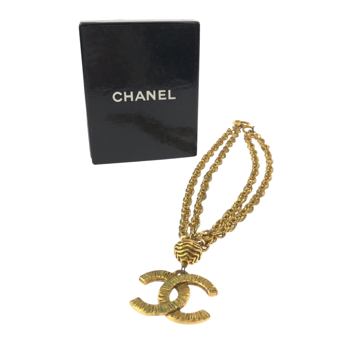 15346
CHANEL シャネル ヴィンテージ ビッグ ココマーク ゴールド メッキ ネックレス  レディース