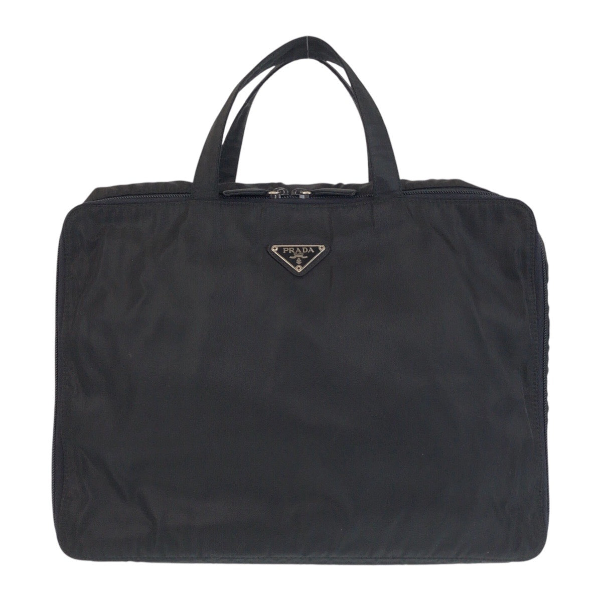 15348
PRADA プラダ テスート 三角ロゴプレート ブラック 黒 シルバー金具 ナイロン ビジネスバッグ ブリーフケース  メンズ ABP32