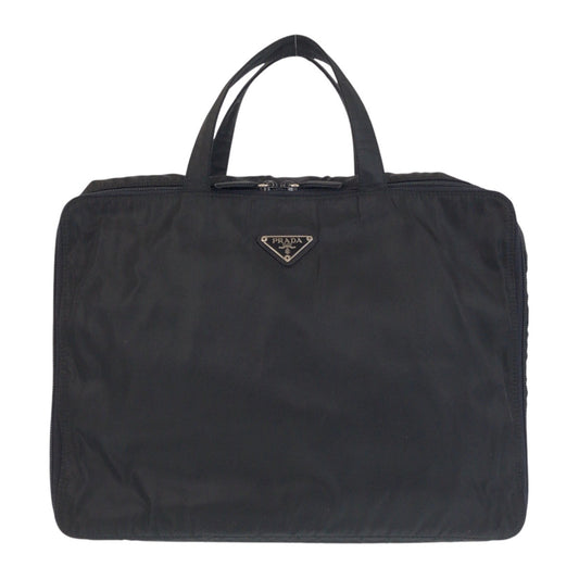15348
PRADA プラダ テスート 三角ロゴプレート ブラック 黒 シルバー金具 ナイロン ビジネスバッグ ブリーフケース  メンズ ABP32