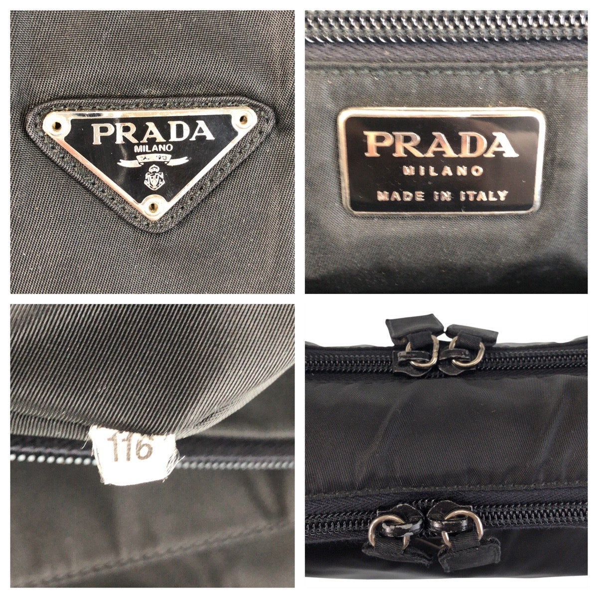 15348
PRADA プラダ テスート 三角ロゴプレート ブラック 黒 シルバー金具 ナイロン ビジネスバッグ ブリーフケース  メンズ ABP32