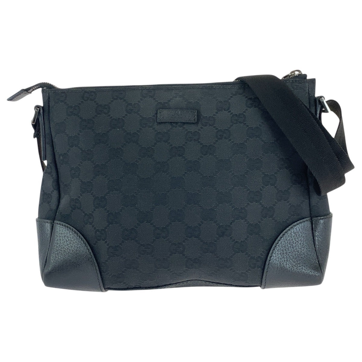 15349
GUCCI グッチ ブラック 黒 GGキャンバス / レザー 114273 ショルダーバッグ メッセンジャーバッグ  レディース