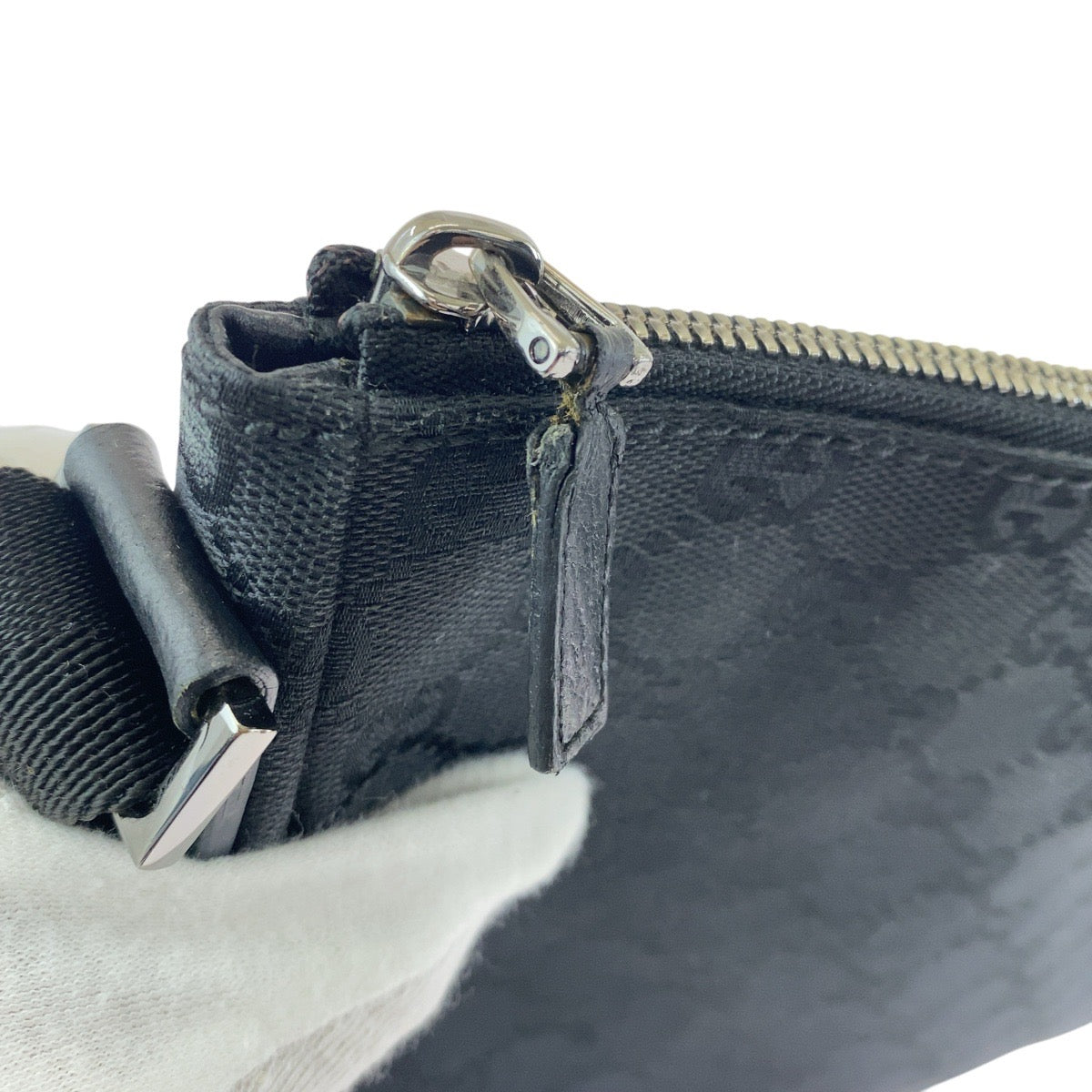 15349
GUCCI グッチ ブラック 黒 GGキャンバス / レザー 114273 ショルダーバッグ メッセンジャーバッグ  レディース
