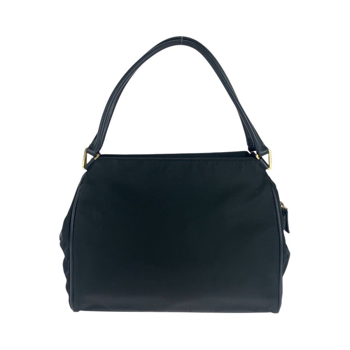 15352
PRADA プラダ テスート 三角ロゴプレート ブラック 黒 ゴールド金具 ナイロン / レザー トートバッグ ハンドバッグ  レディース ABP33