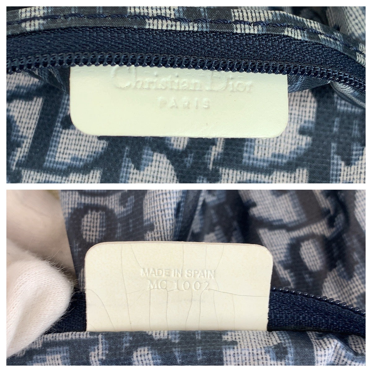 15357
Dior ディオール トロッター ネイビー ホワイト ナイロン MC1002 トートバッグ エコバッグ ポーチ付き  レディース ABP40