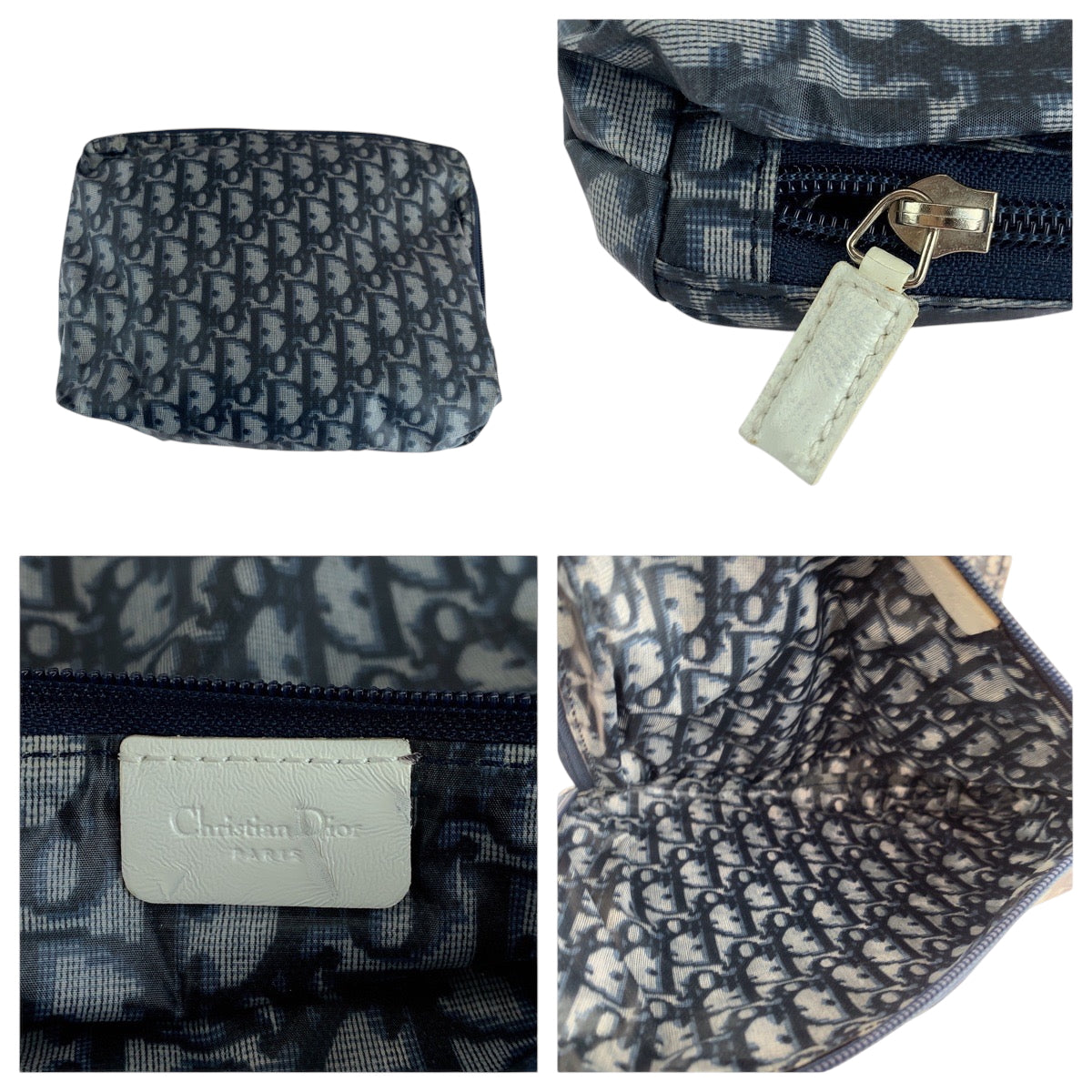 15357
Dior ディオール トロッター ネイビー ホワイト ナイロン MC1002 トートバッグ エコバッグ ポーチ付き  レディース ABP40