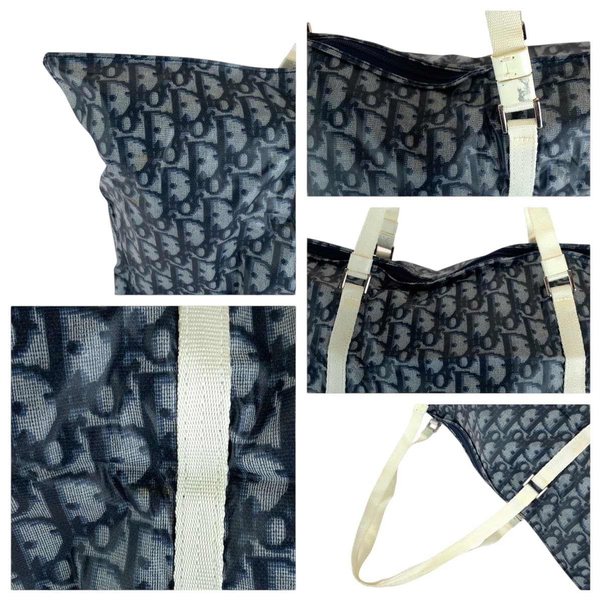 15357
Dior ディオール トロッター ネイビー ホワイト ナイロン MC1002 トートバッグ エコバッグ ポーチ付き  レディース ABP40