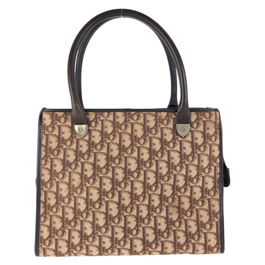 15332
Dior ディオール ヴィンテージ トロッター ブラウン ゴールド金具 キャンバス / レザー トートバッグ ハンドバッグ  レディース