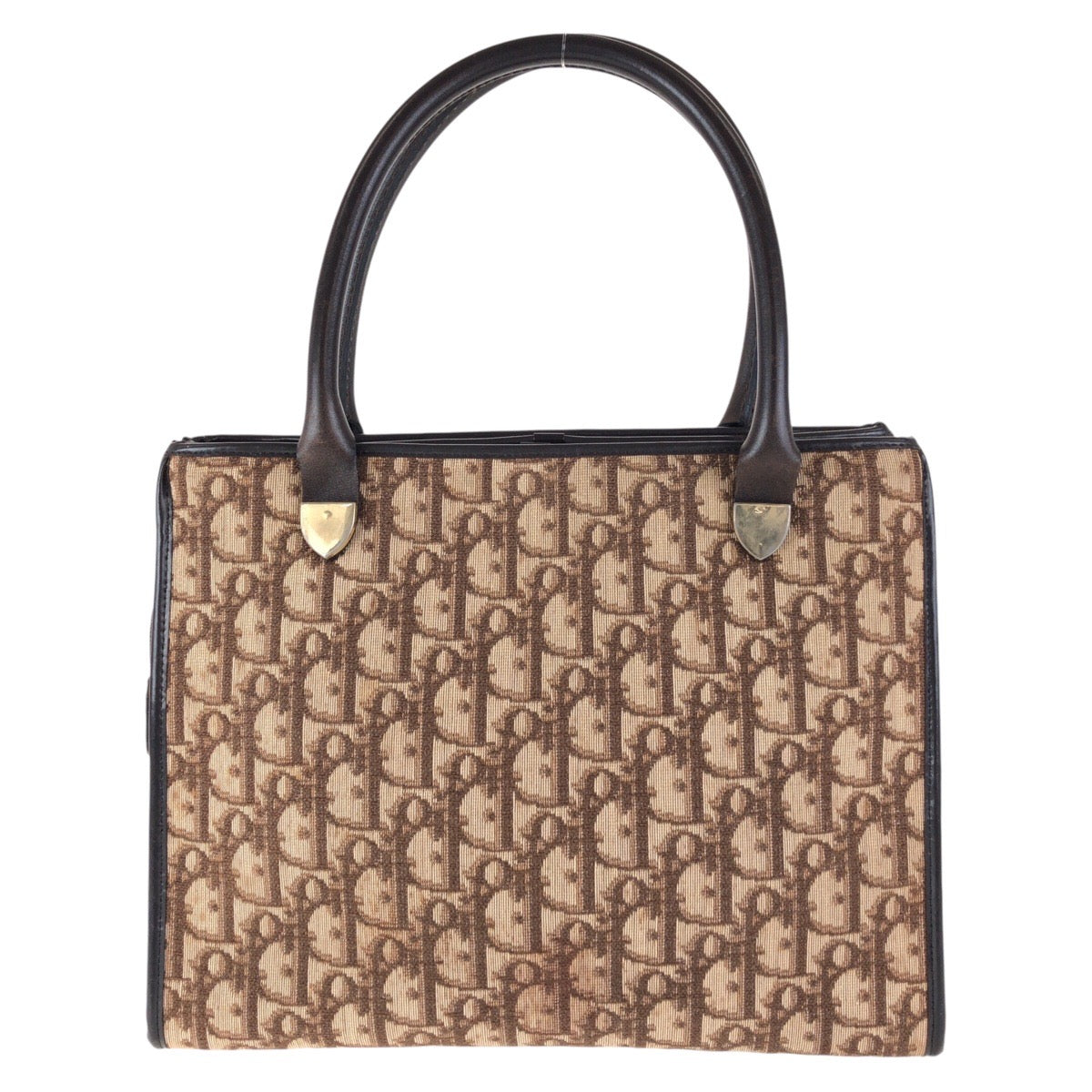 15332
Dior ディオール ヴィンテージ トロッター ブラウン ゴールド金具 キャンバス / レザー トートバッグ ハンドバッグ  レディース