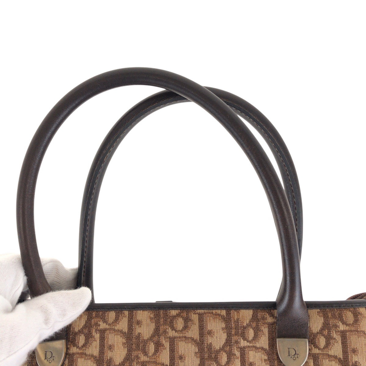 15332
Dior ディオール ヴィンテージ トロッター ブラウン ゴールド金具 キャンバス / レザー トートバッグ ハンドバッグ  レディース
