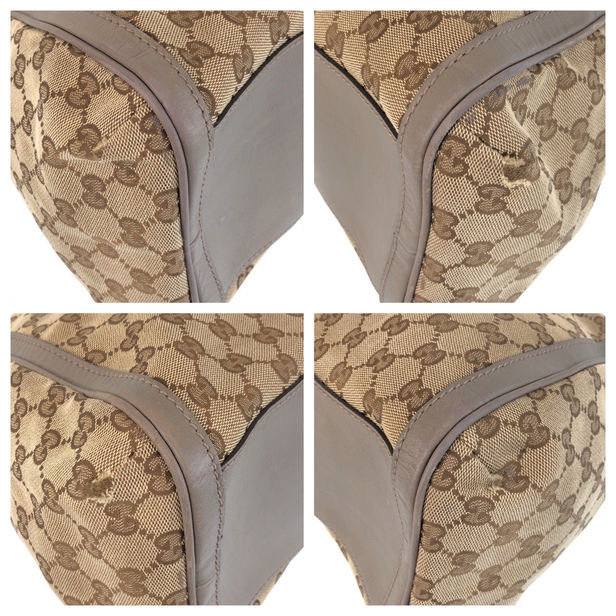 15359
GUCCI グッチ スカーレット ベージュ グレー ゴールド金具 GGキャンバス / レザー 282297 ショルダーバッグ  レディース