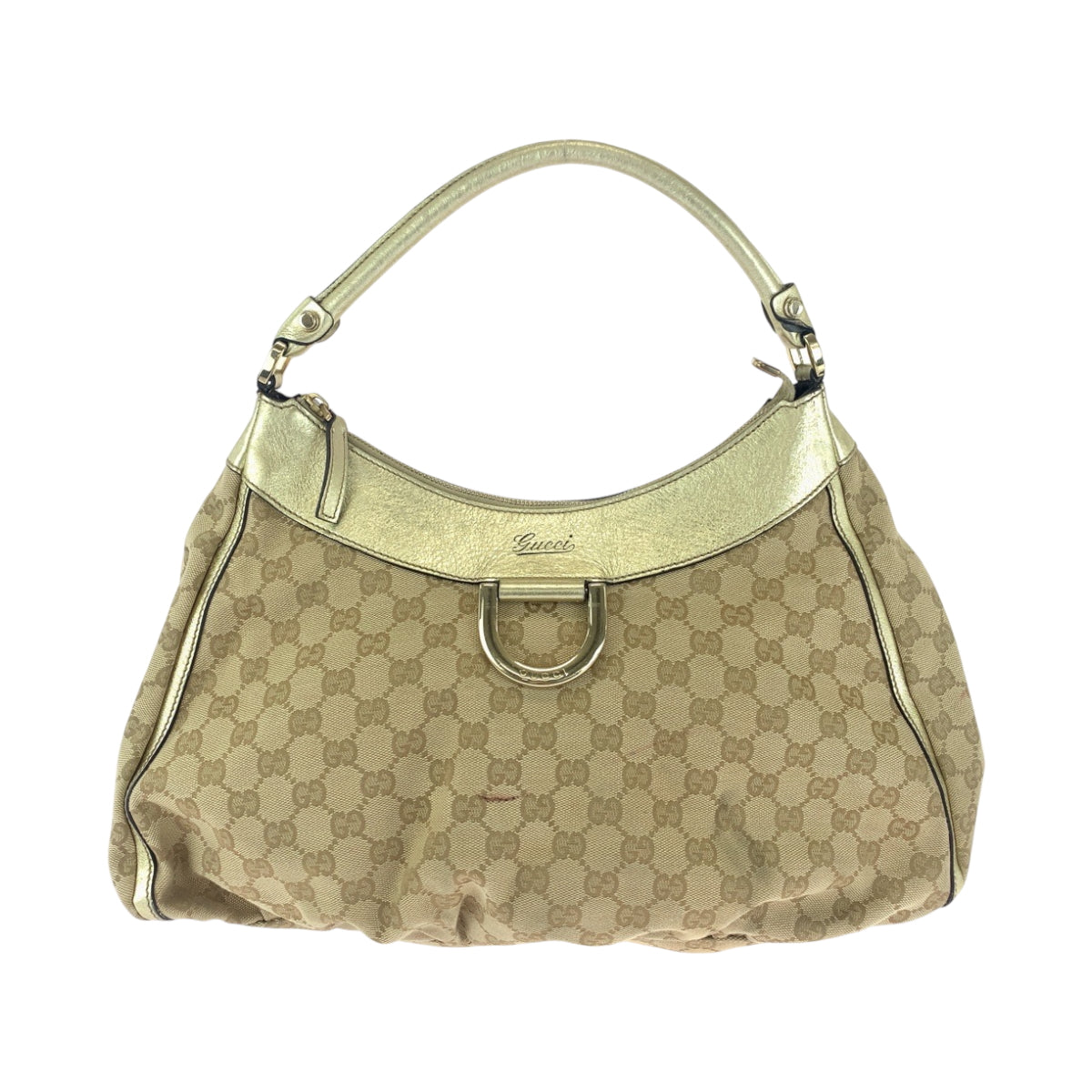 15360
GUCCI グッチ アビー ベージュ ゴールド ゴールド金具 GGキャンバス 189833 ホーボー ワンショルダーバッグ 肩掛け  レディース