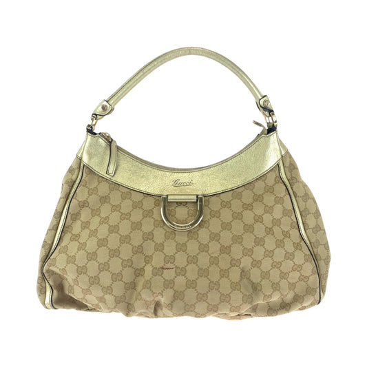 15360
GUCCI グッチ アビー ベージュ ゴールド ゴールド金具 GGキャンバス 189833 ホーボー ワンショルダーバッグ 肩掛け  レディース