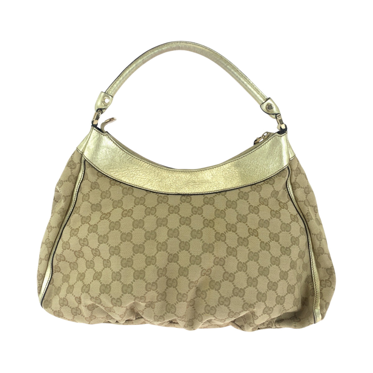 15360
GUCCI グッチ アビー ベージュ ゴールド ゴールド金具 GGキャンバス 189833 ホーボー ワンショルダーバッグ 肩掛け  レディース