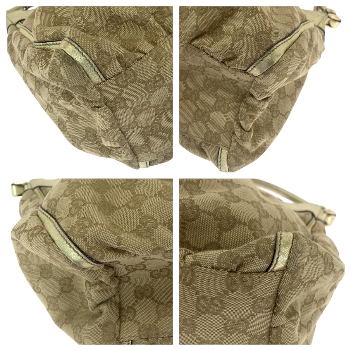 15360
GUCCI グッチ アビー ベージュ ゴールド ゴールド金具 GGキャンバス 189833 ホーボー ワンショルダーバッグ 肩掛け  レディース