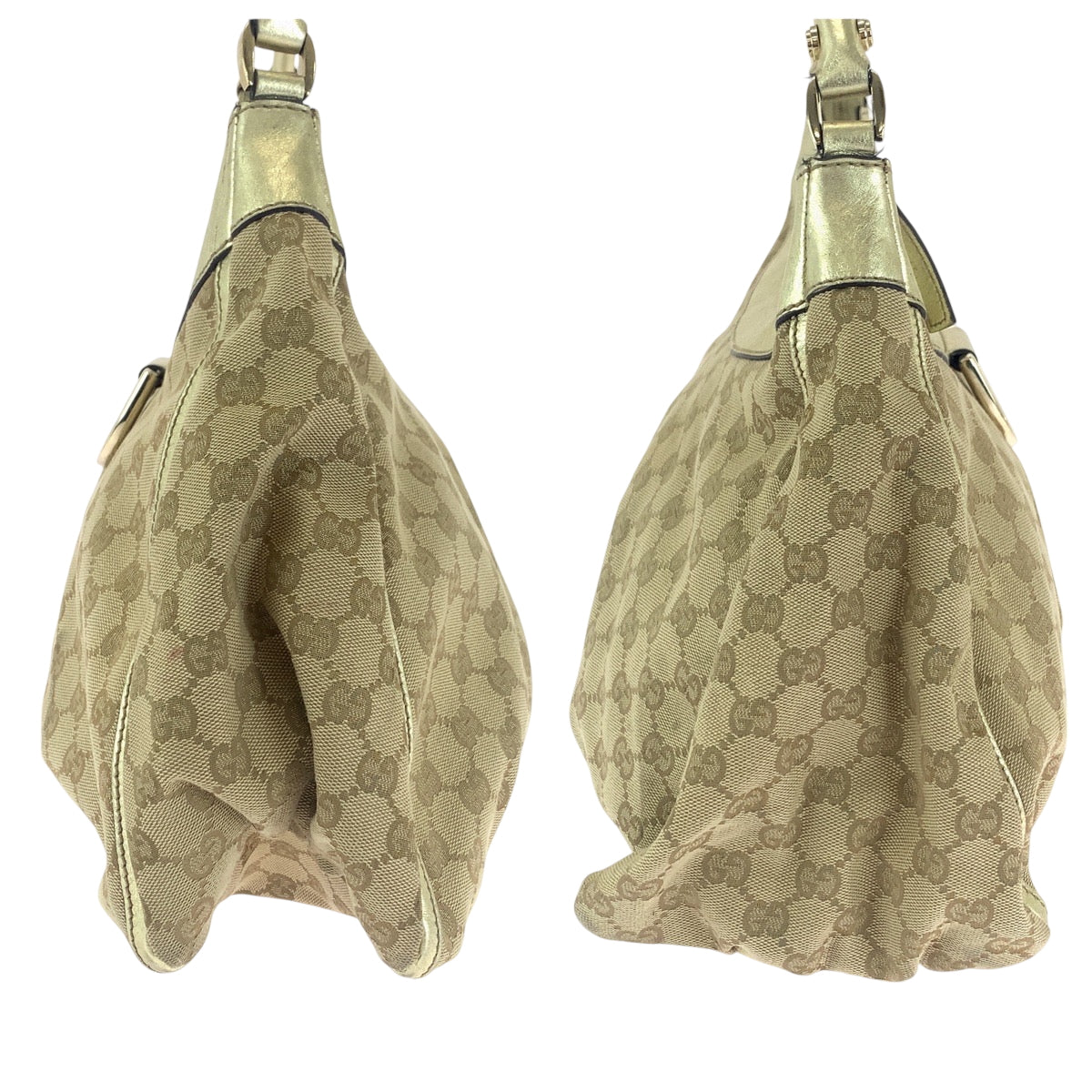 15360
GUCCI グッチ アビー ベージュ ゴールド ゴールド金具 GGキャンバス 189833 ホーボー ワンショルダーバッグ 肩掛け  レディース