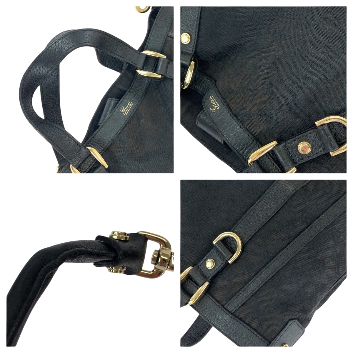 15361
GUCCI グッチ ブラック 黒 シルバー金具 GGキャンバス 130734 ワンショルダーバッグ ハンドバッグ 2way  レディース