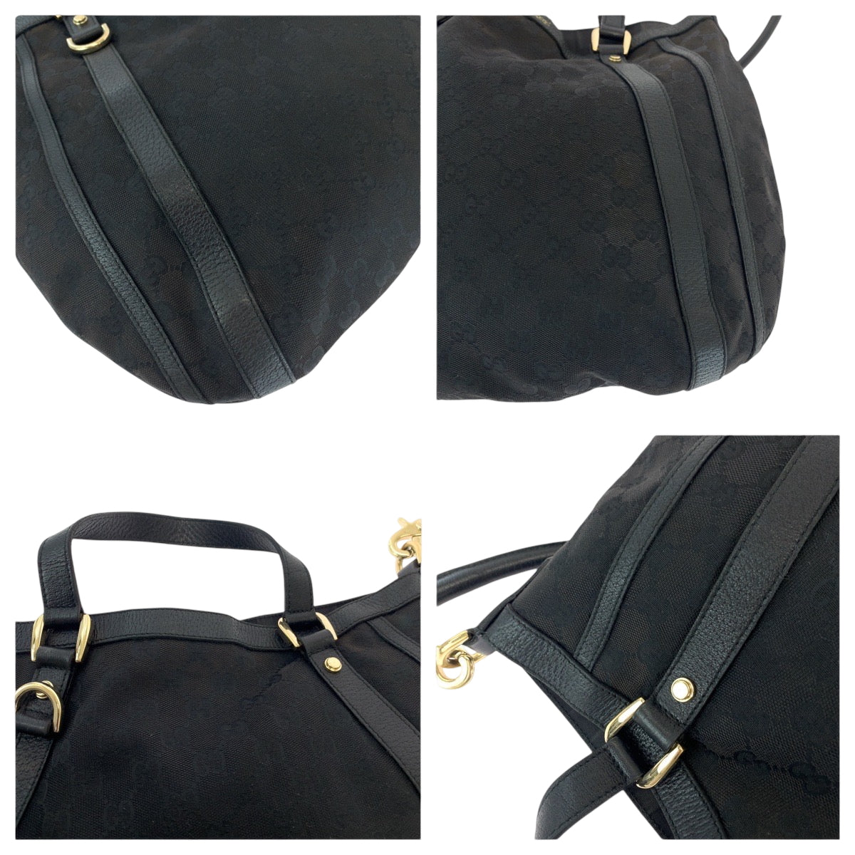 15361
GUCCI グッチ ブラック 黒 シルバー金具 GGキャンバス 130734 ワンショルダーバッグ ハンドバッグ 2way  レディース