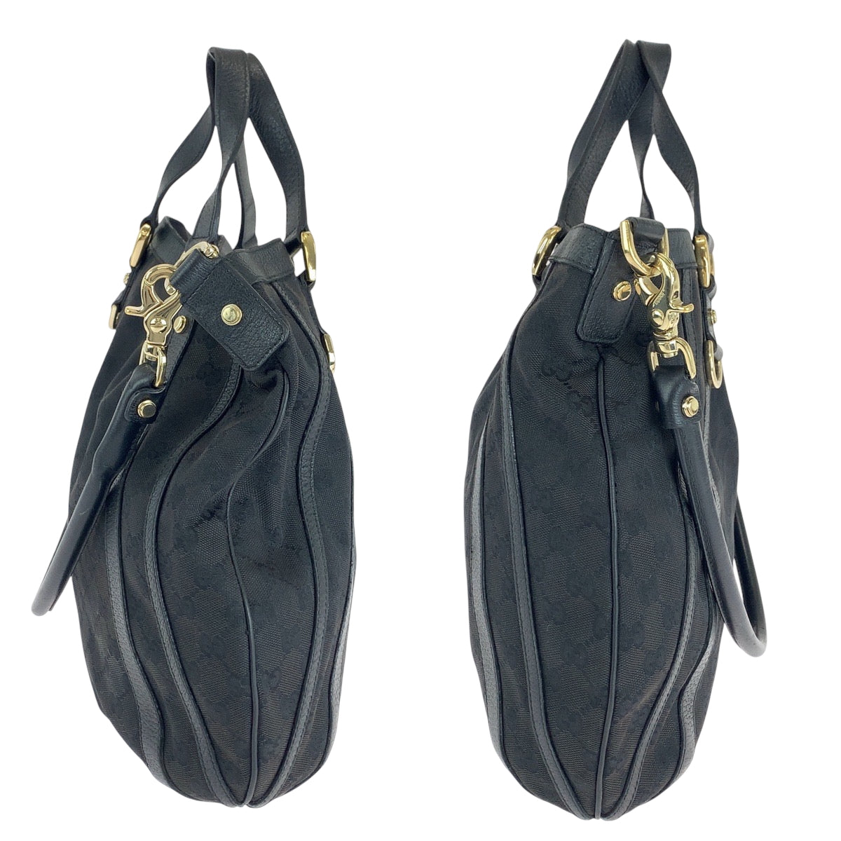 15361
GUCCI グッチ ブラック 黒 シルバー金具 GGキャンバス 130734 ワンショルダーバッグ ハンドバッグ 2way  レディース