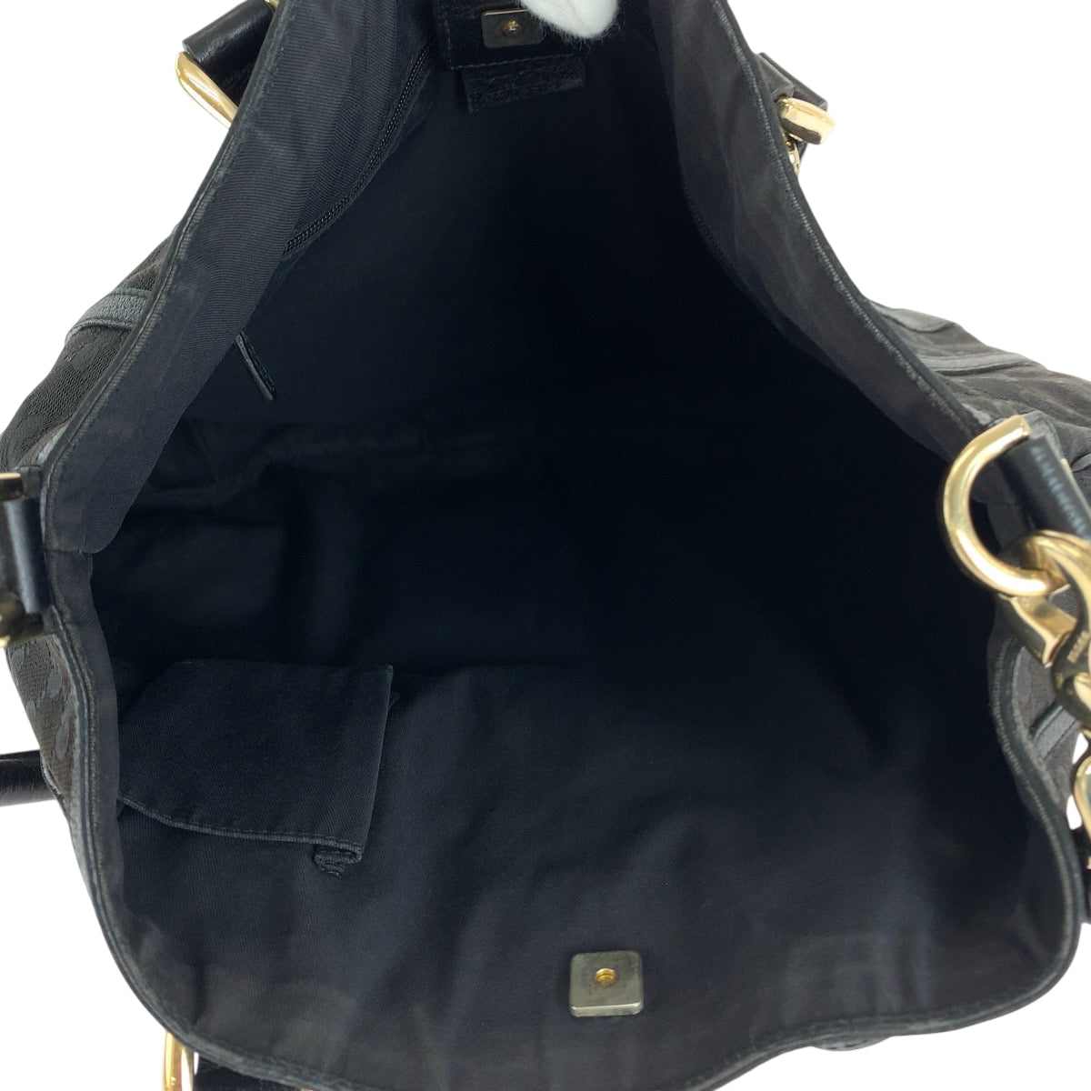 15361
GUCCI グッチ ブラック 黒 シルバー金具 GGキャンバス 130734 ワンショルダーバッグ ハンドバッグ 2way  レディース
