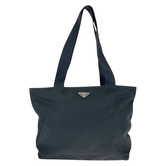 15364
PRADA プラダ テスート 三角ロゴプレート ブラック 黒 シルバー金具 ナイロン トートバッグ ショルダーバッグ  レディース
