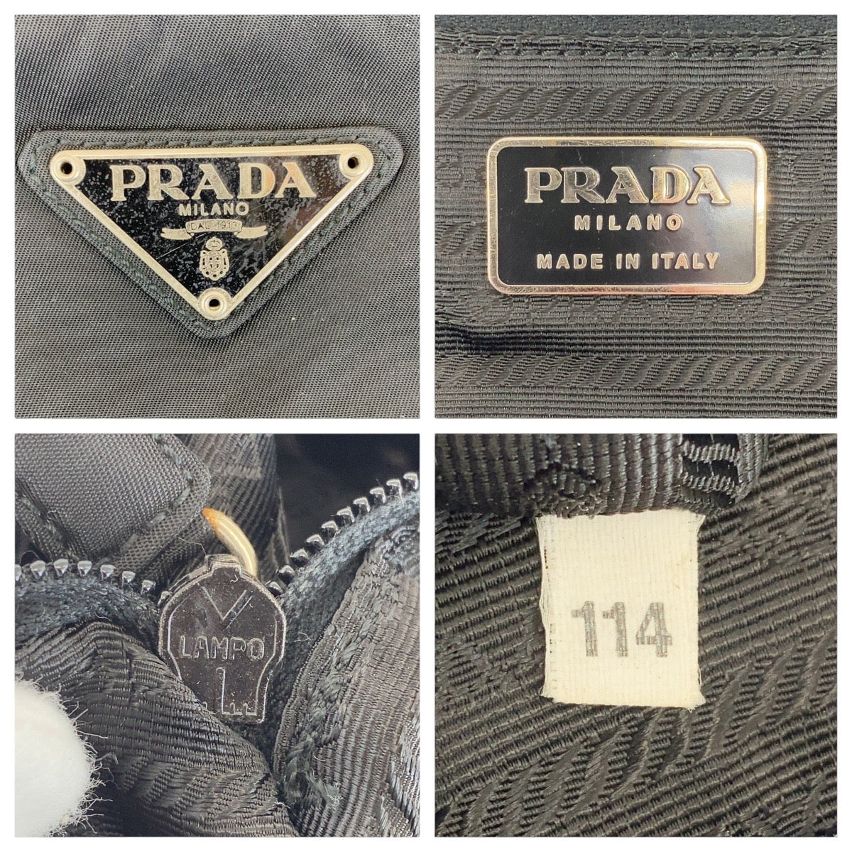 15364
PRADA プラダ テスート 三角ロゴプレート ブラック 黒 シルバー金具 ナイロン トートバッグ ショルダーバッグ  レディース