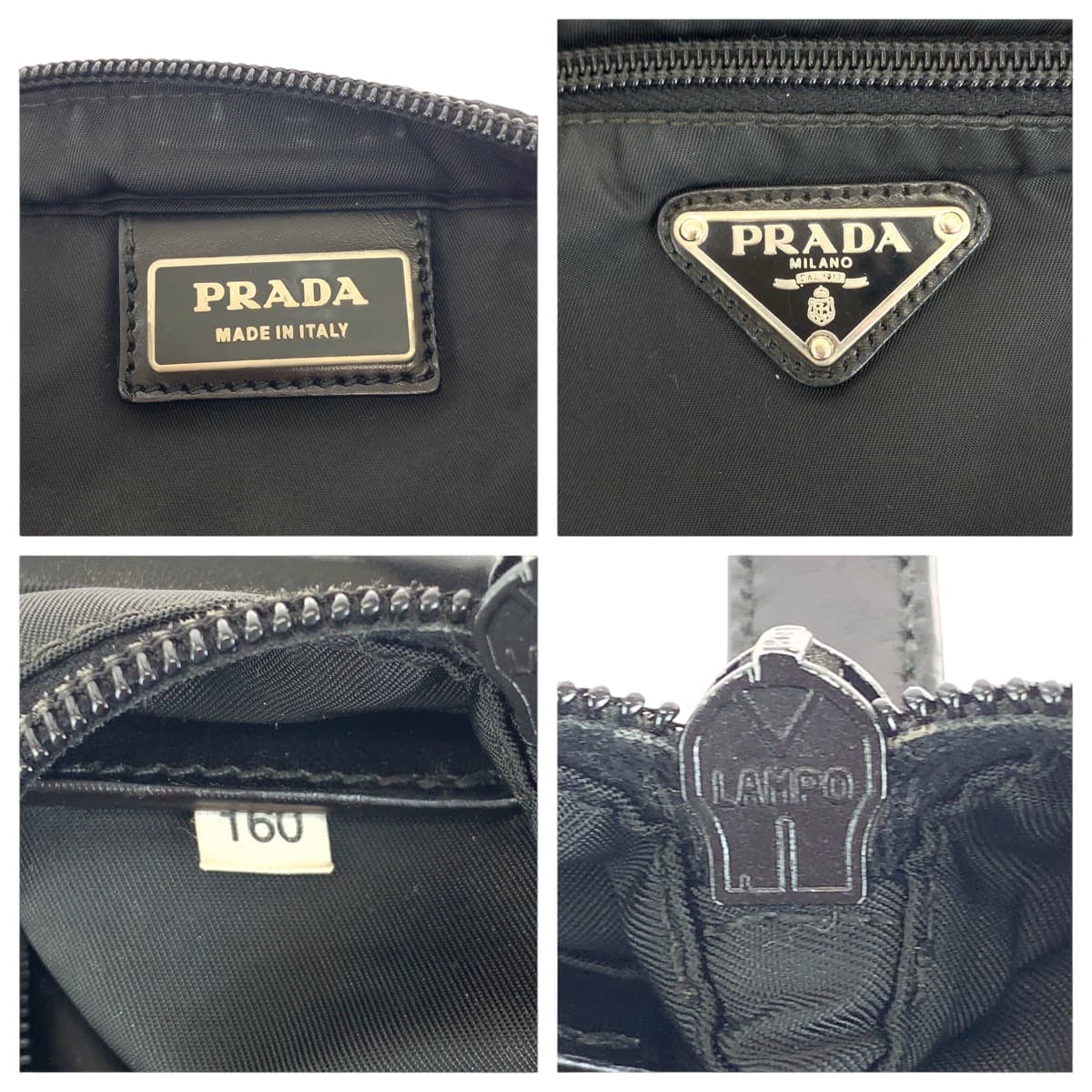 15365
PRADA プラダ テスート 三角ロゴプレート ブラック 黒 シルバー金具 ナイロン ショルダーバッグ ポシェット  メンズ ABP26