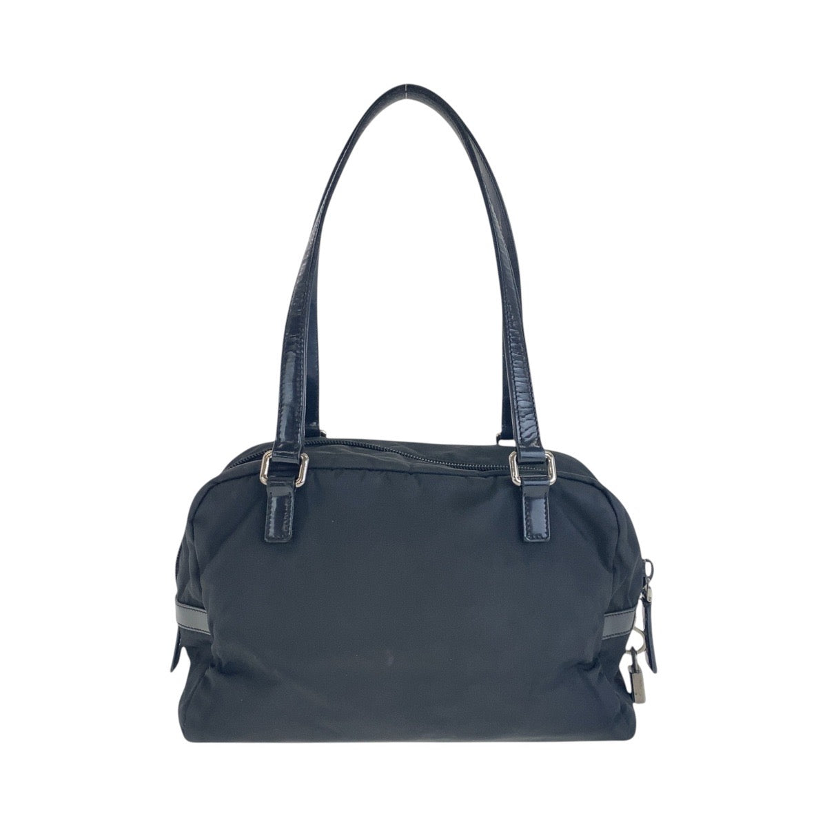 15366
PRADA プラダ テスート ロゴ型押し ブラック 黒 シルバー金具 ナイロン / レザー ショルダーバッグ  レディース