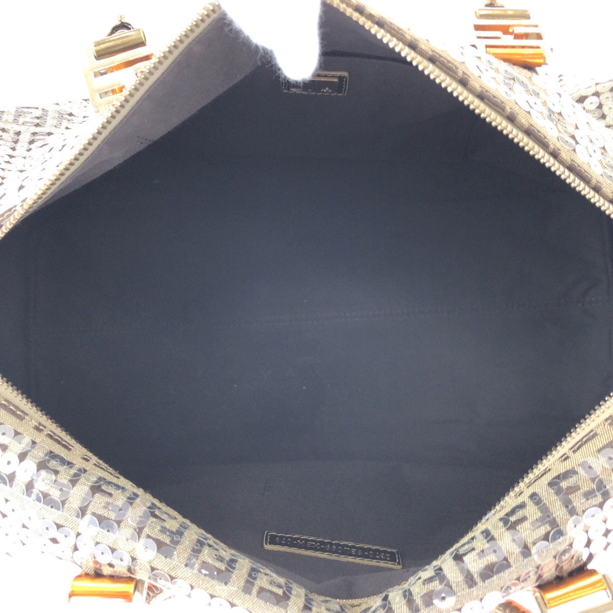 15369
FENDI フェンディ ズッキーノ スパンコール オーバーナイト ベージュ マルチカラー ゴールド金具 キャンバス 2370 8BL099 XBH 079 ボストンバッグ ハンドバッグ  レディース