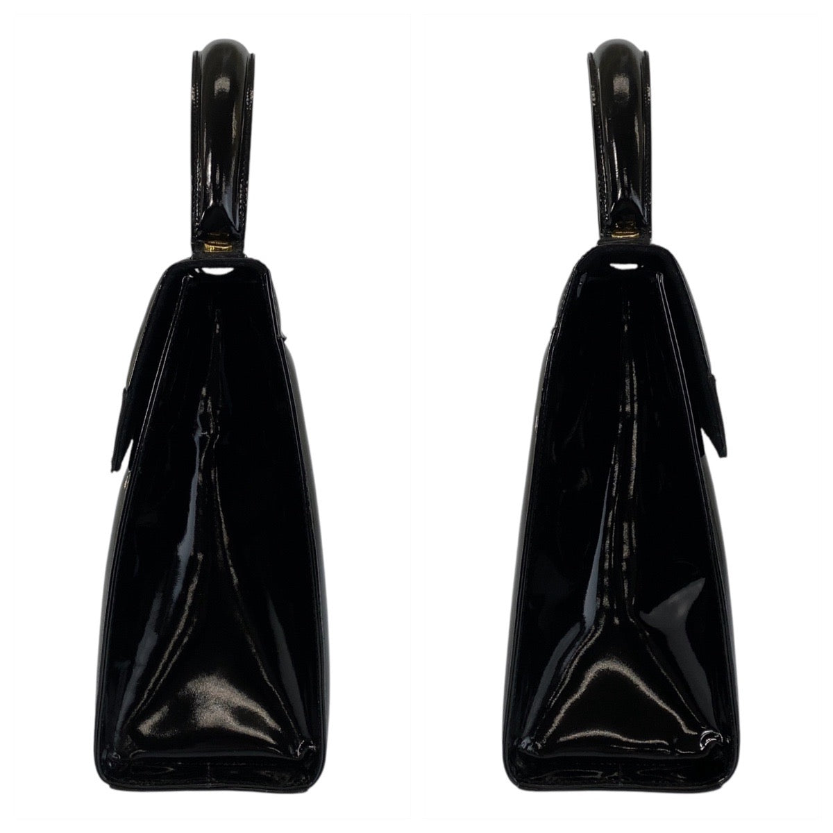 15371
Salvatore Ferragamo サルヴァトーレフェラガモ ヴァラリボン ブラック 黒 ゴールド金具 パテントレザー ハンドバッグ ショルダーバッグ 2way  レディース