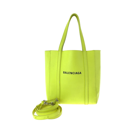 15373
BALENCIAGA バレンシアガ エブリデイ XXS イエロー ブラック シルバー金具 レザー 551815 ジョルダーバッグ トートバッグ 2way  レディース