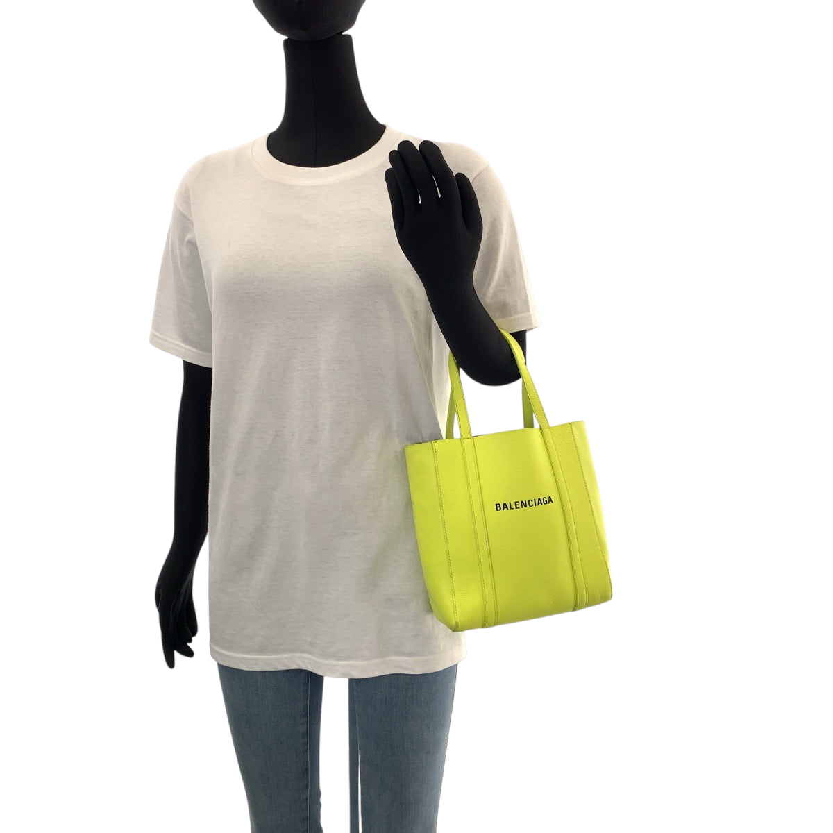 15373
BALENCIAGA バレンシアガ エブリデイ XXS イエロー ブラック シルバー金具 レザー 551815 ジョルダーバッグ トートバッグ 2way  レディース