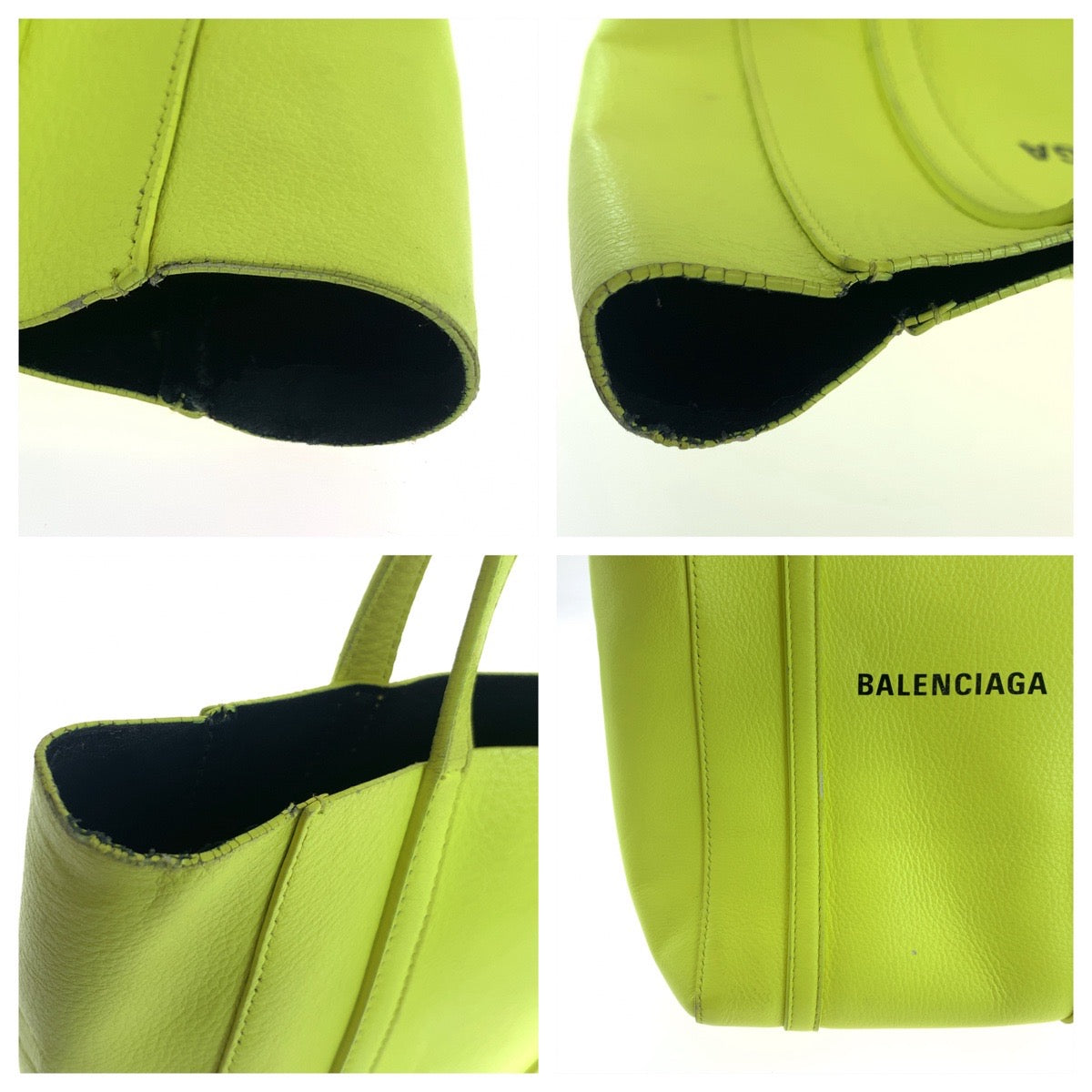 15373
BALENCIAGA バレンシアガ エブリデイ XXS イエロー ブラック シルバー金具 レザー 551815 ジョルダーバッグ トートバッグ 2way  レディース
