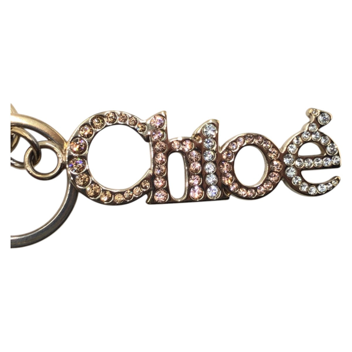 15381
Chloe クロエ ラインストーン ゴールド メタル キーホルダー キーリング キーチャーム  レディース