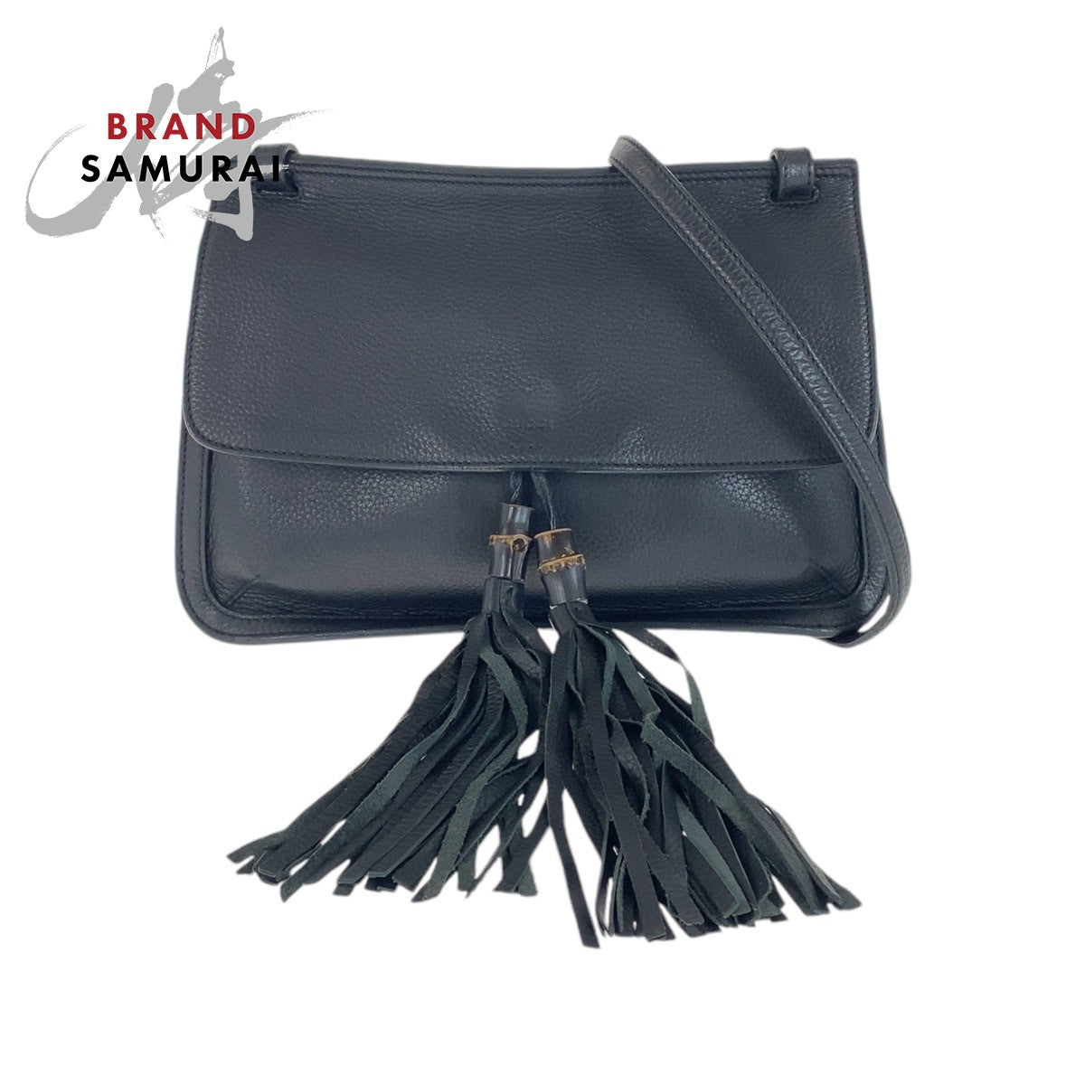 15385
GUCCI グッチ バンブー タッセル デイリー ブラック 黒 レザー 370826 斜め掛け ショルダーバッグ メッセンジャーバッグ  レディース