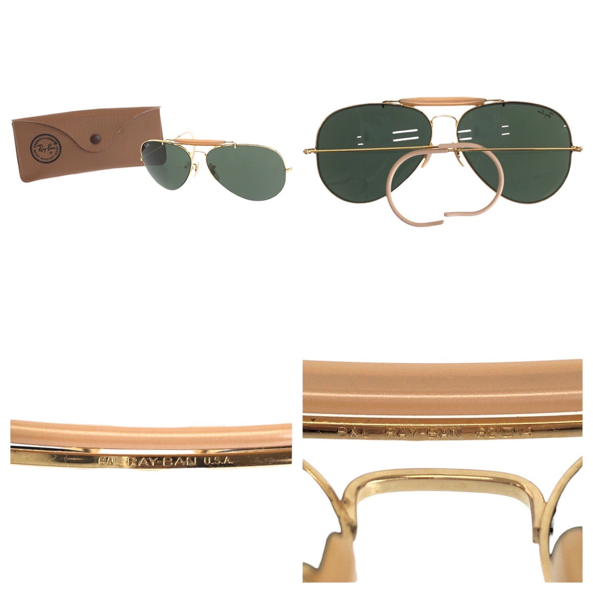 15390
Ray-Ban レイバン ヴィンテージ B&L RAY-BAN U.S.A カーキ オリーブ ゴールド金具 ガラス / メタル 62□14 サングラス ティアドロップ  メンズ
