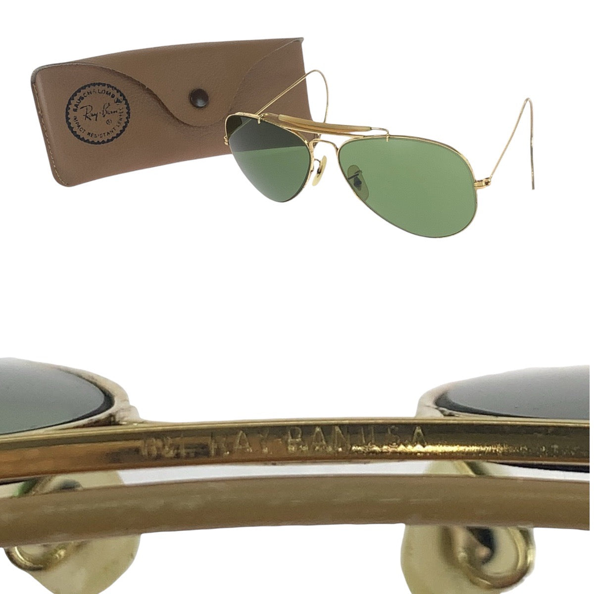 15391
Ray-Ban レイバン ヴィンテージ ボシュロム アビエーター ゴールド メタル サングラス 男女兼用 ティアドロップ  メンズ