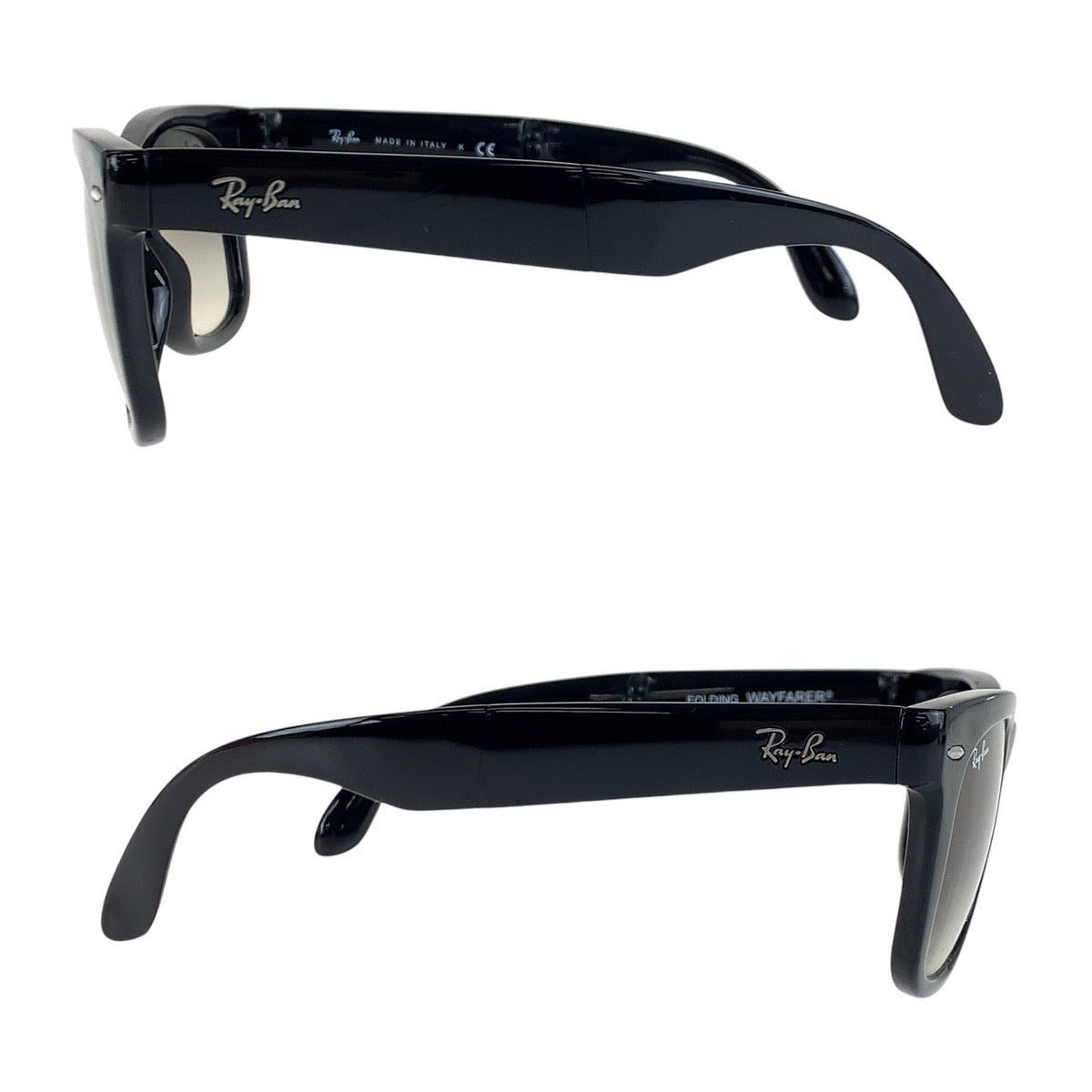 15395
Ray-Ban レイバン ブラック シルバー金具 プラスチック RB4105 601/32 50□22 2N 折りたたみ式サングラス ウェリントン  メンズ