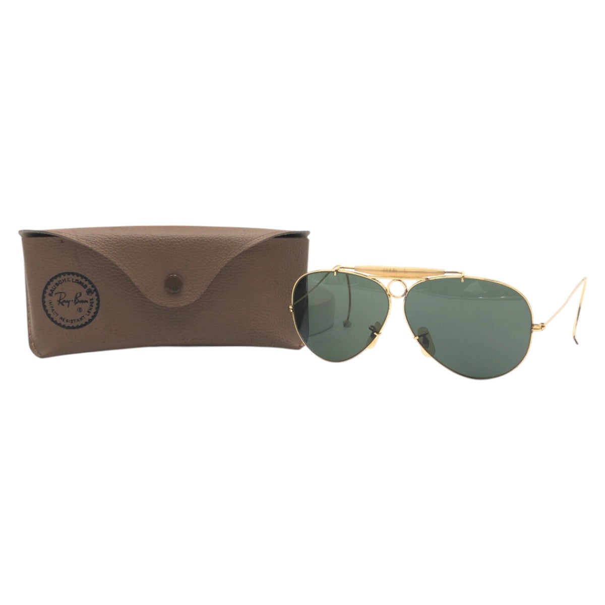 15396
Ray-Ban レイバン ヴィンテージ B&L RAY-BAN U.S.A SHOOTER ゴールド グリーン メタル サングラス 男女兼用 ティアドロップ  メンズ