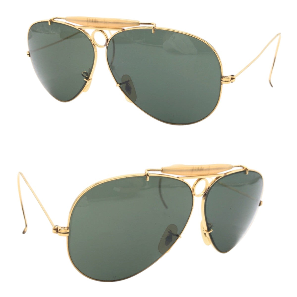 15396
Ray-Ban レイバン ヴィンテージ B&L RAY-BAN U.S.A SHOOTER ゴールド グリーン メタル サングラス 男女兼用 ティアドロップ  メンズ