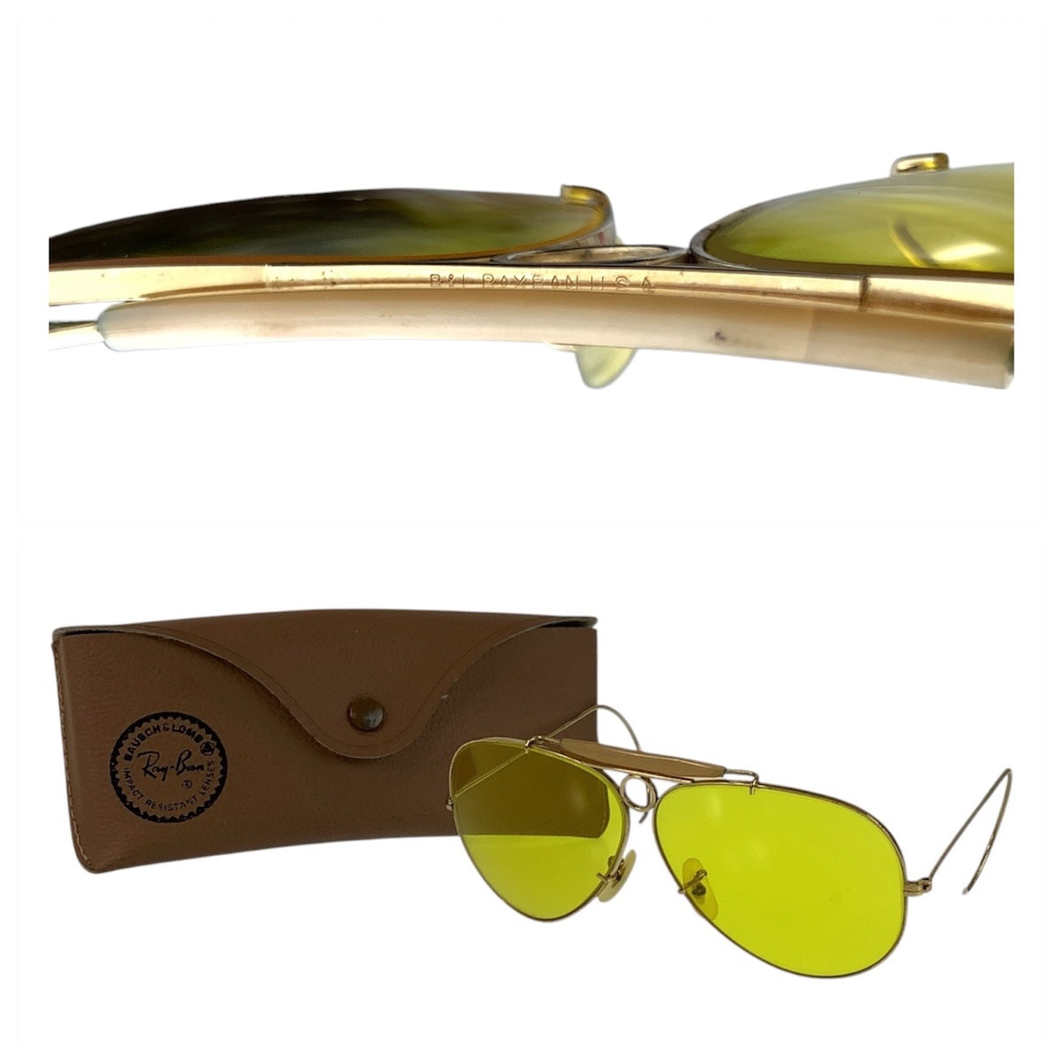 15397
Ray-Ban レイバン ヴィンテージ ボシュロム アビエーター ゴールド イエロー メタル サングラス 男女兼用 ティアドロップ  メンズ
