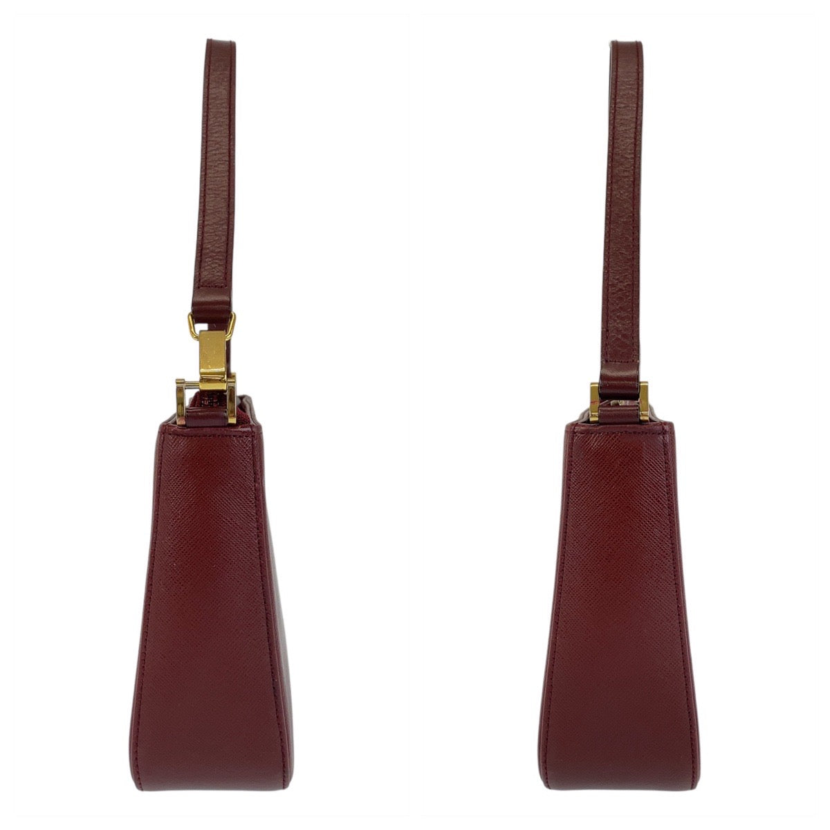 15402
BURBERRY バーバリー チェック柄 ボールド ゴールド金具 レザー ショルダーバッグ  レディース