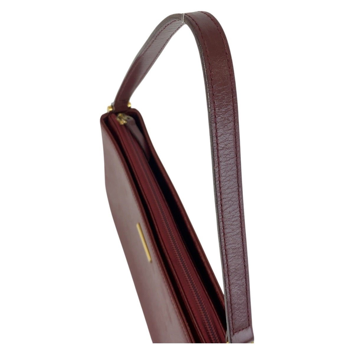 15402
BURBERRY バーバリー チェック柄 ボールド ゴールド金具 レザー ショルダーバッグ  レディース