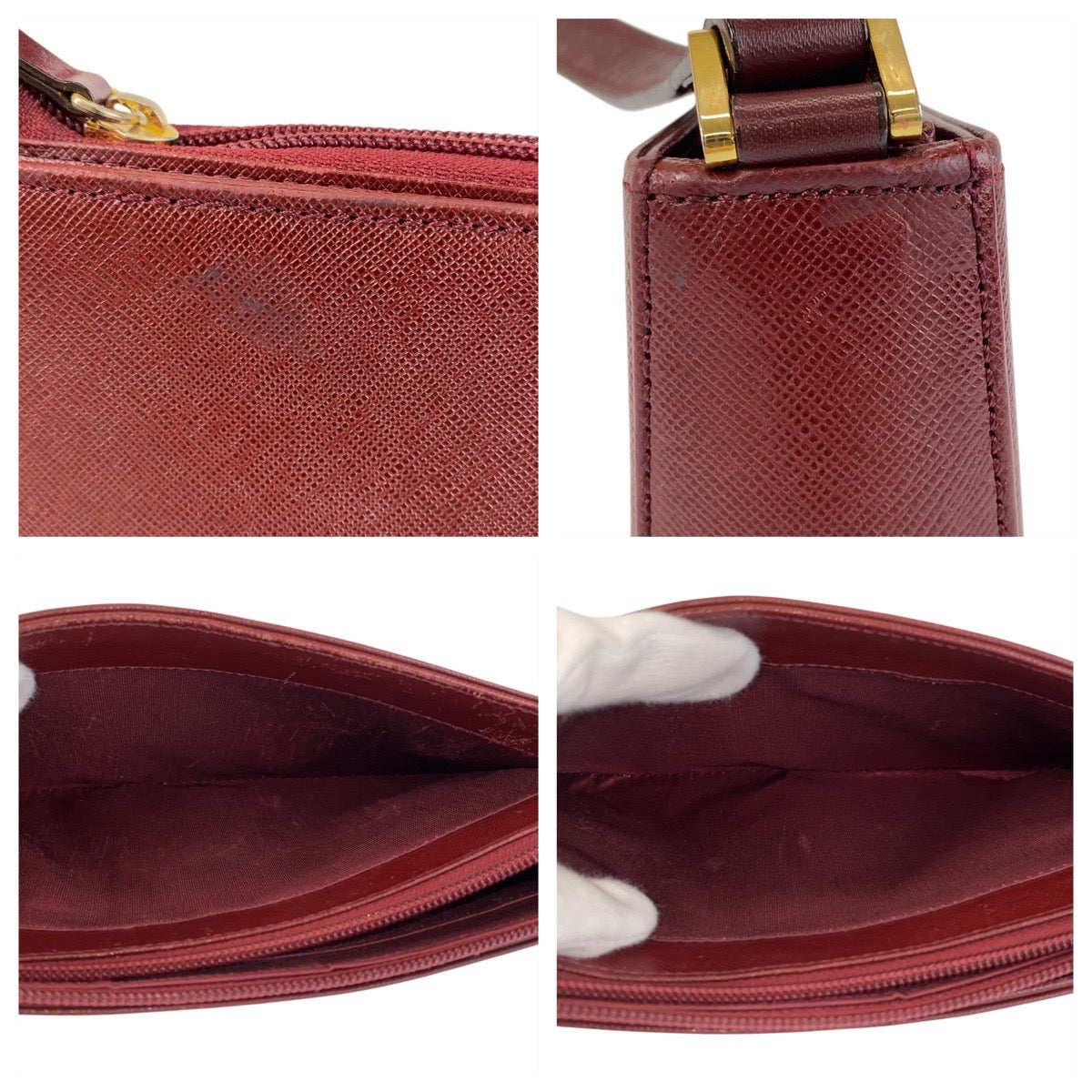 15402
BURBERRY バーバリー チェック柄 ボールド ゴールド金具 レザー ショルダーバッグ  レディース